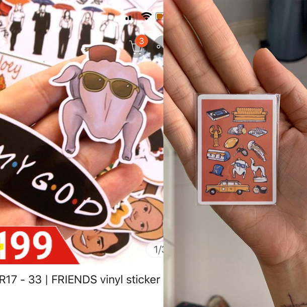 My sister ordered stickers online