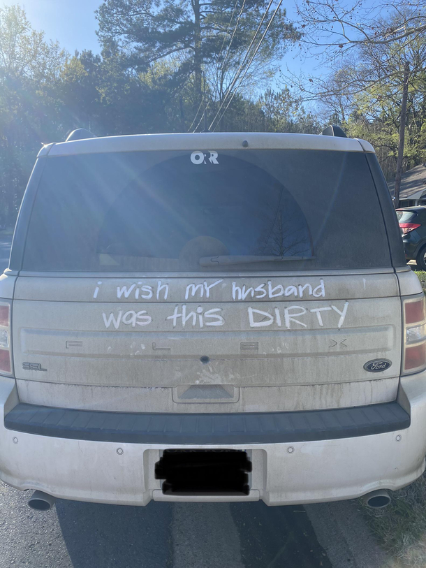 My sister really should wash her car