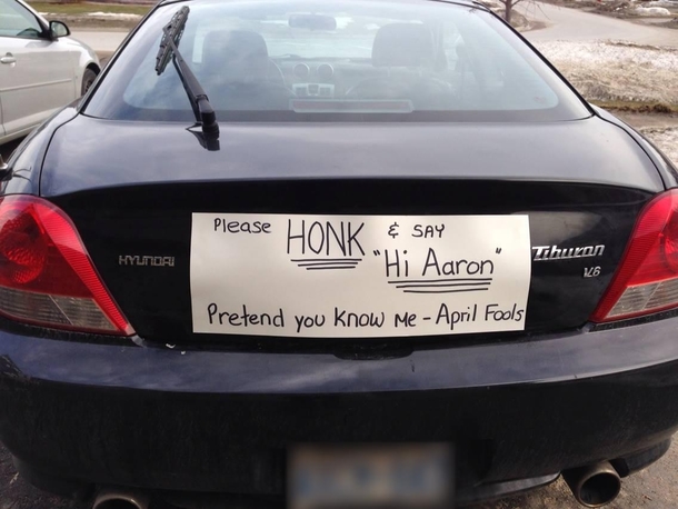 My sisters April Fools prank on her husband