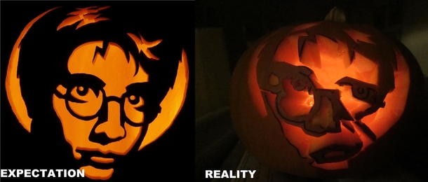 My sisters attempt at a Harry Potter pumpkin last year