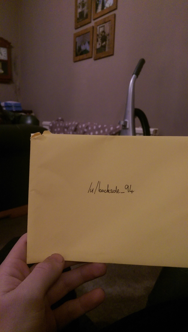 My sisters boyfriend has just come over and slyly given me a birthday card He knows