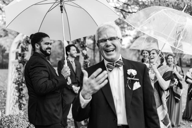 My sisters husband gave my Dad a fake-out handshake at the altar This picture captures the ensuing reactions perfectly