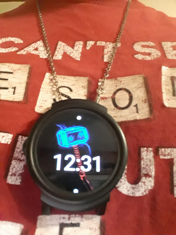 My Smartwatchs band broke so now until the replacement comes in I have a Smartwatch necklace