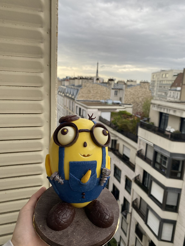 My SO made a minion in chocolate class I wonder if you guys like bananas