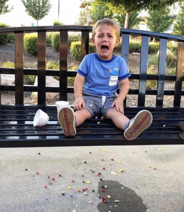 My son dropped his jelly beans and there has never been a sadder photo ever taken