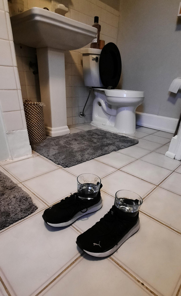 My son just told me there was water running in the bathroom