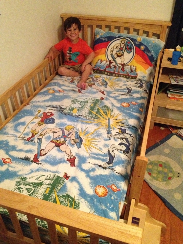 My son ran out of clean sheets but thankfully my wife found these packed away in the basement Nostalgia overload
