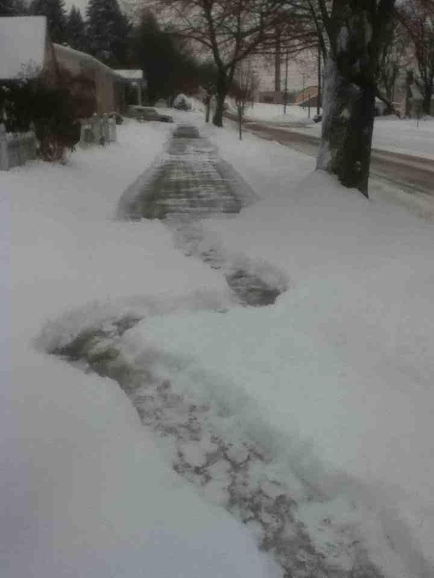 My son shoveled the walk today
