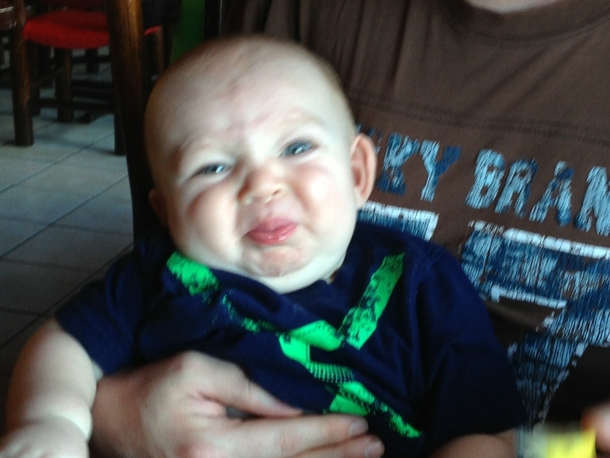 My son tried a lemon for the first time