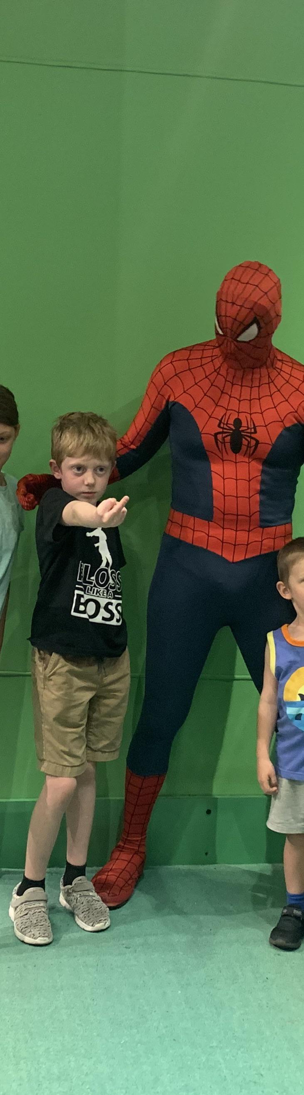 My son was trying to make a web shooting hand Im proud and ashamed