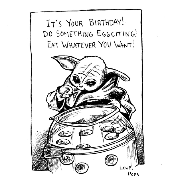 My son who loves the Mandalorian just turned  so I drew him this