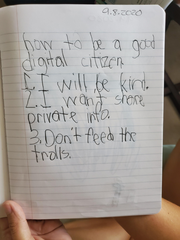 My sons answers for online school work OC