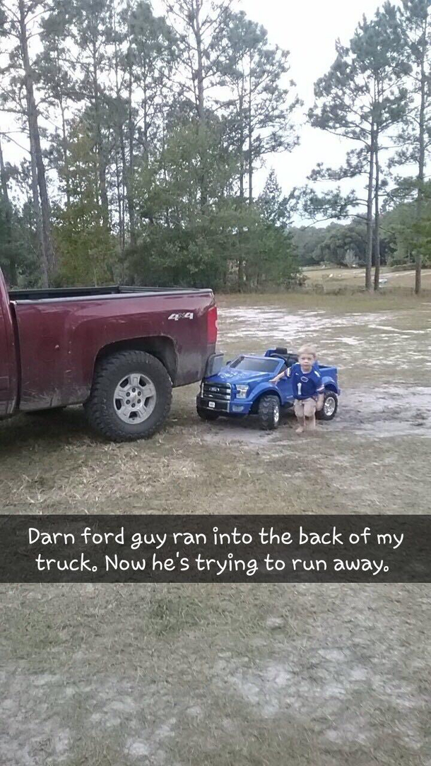 My sons first fender bender 
