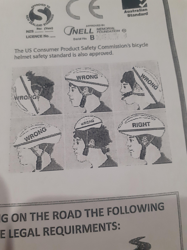 My sons school sent him home with a guide on how to properly operate a cycle helmet