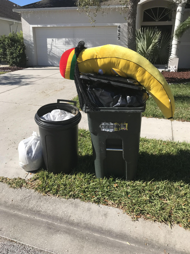 My spirit animal is this defeated Rasta banana we saw while walking the dog