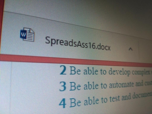 My Spreadsheet Assignment was named poorly