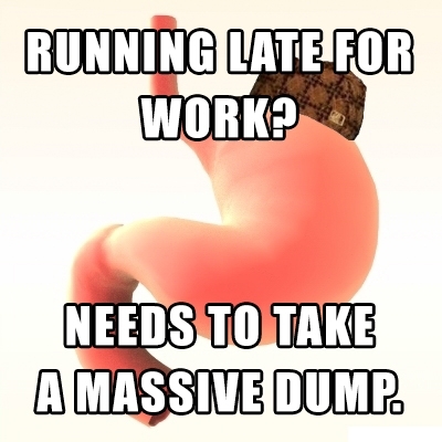 My stomach on those rat-race type mornings