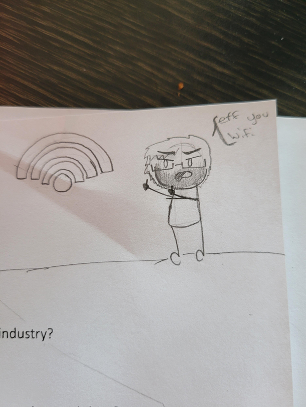My student made a doodle of me on yesterdays assignment