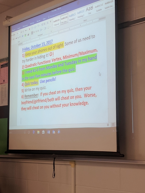 My teacher might have some relationship issues