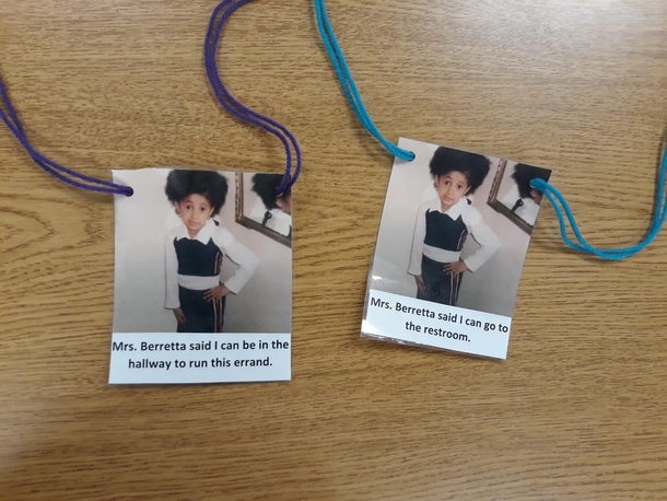 My teachers hall passes