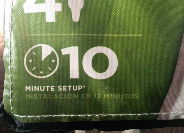 My tent takes longer to set up if youre Spanish