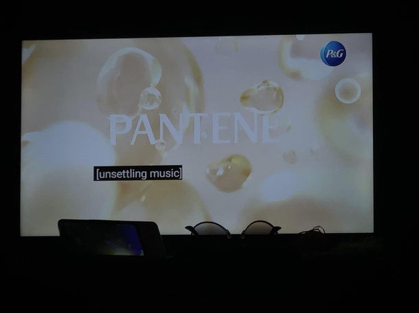 My TV had an opinion on the music in the latest Pantene commercial