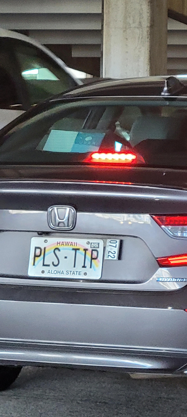 My Uber drivers license plate