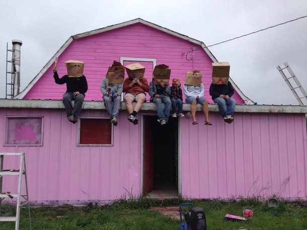 My uncle and aunt left for the weekend This is what the rest of my family did today The barn used to be white