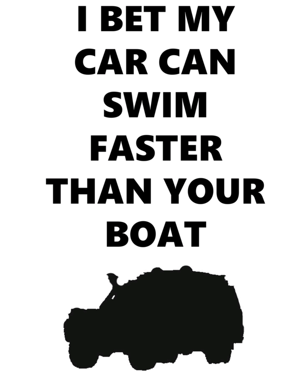 My uncle put a snorkel on his car so I made this as a shirt for him