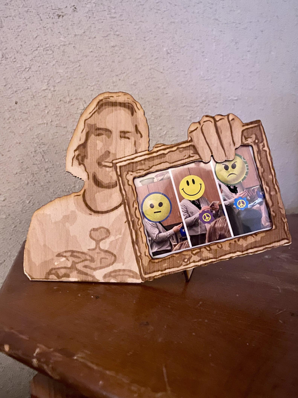 My Valentines gift for my friend that hates Nickelback The picture is from when he opened his Xmas gift