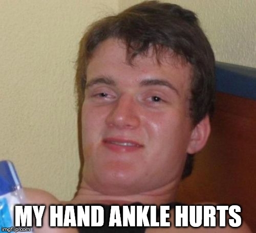 My wife after pushing a door marked PULL