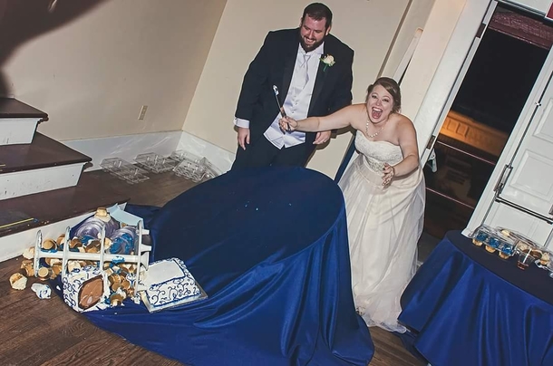 My wife and I got married last night The wedding cake was delicious