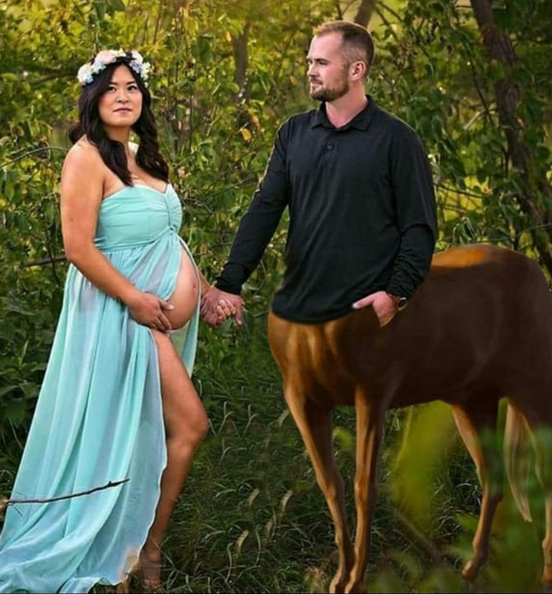 My wife and I got maternity photos done and my cousin thought this one needed a bit of photoshop