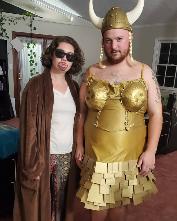 My wife and I went as the dude and maude for Halloween