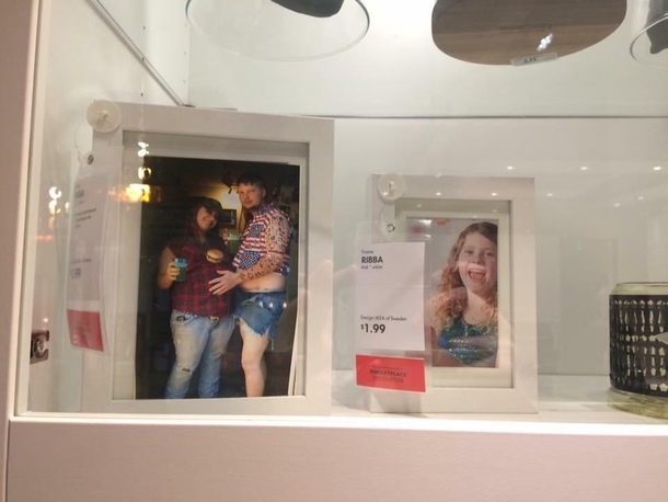 My wife and I went to Ikea today and spotted this Merica family photo inside one of the display picture frames