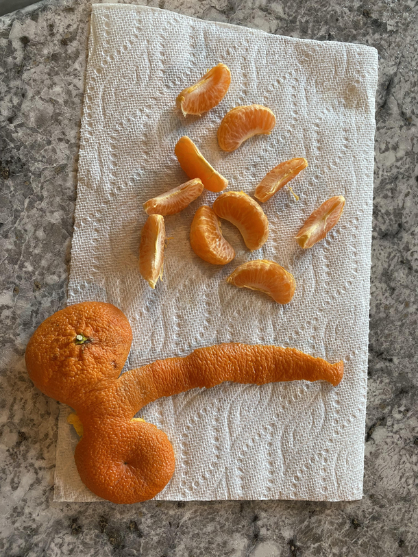 My wife and kids make fun of me for how I peel clementines I swear I dont do this on purpose