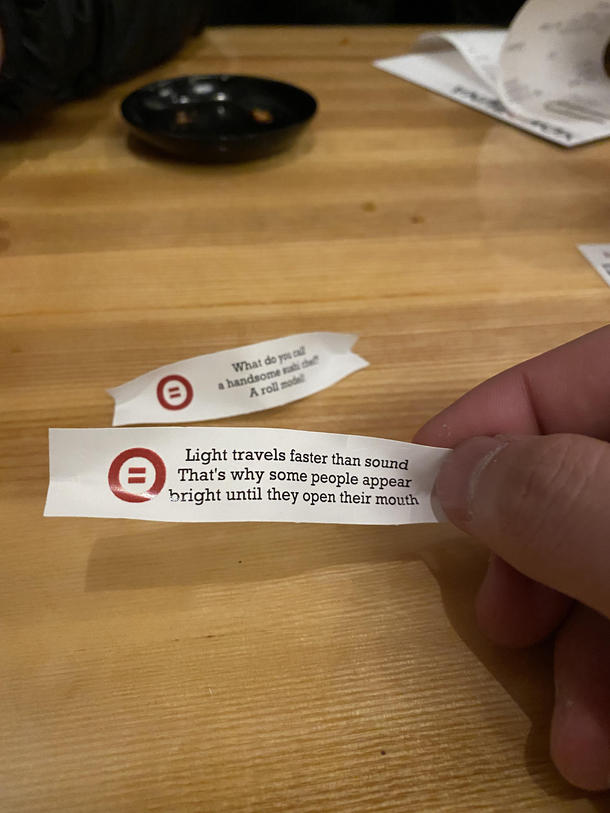 My wife and my fortune from our dinner