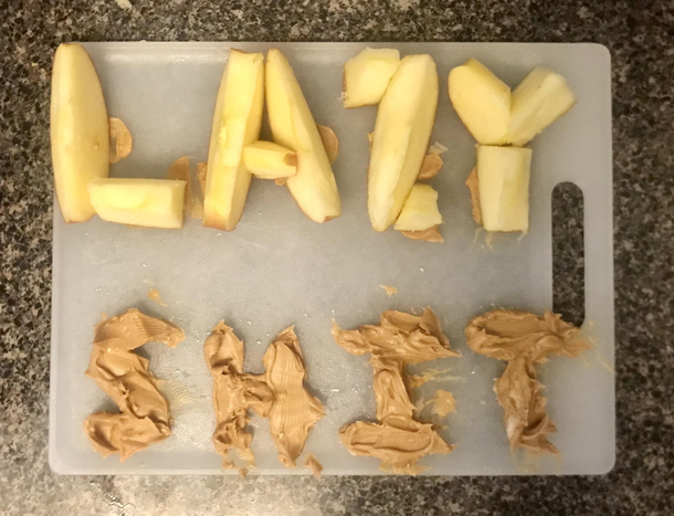 My wife asked for sliced apples amp peanut butter while I was trying to do important work