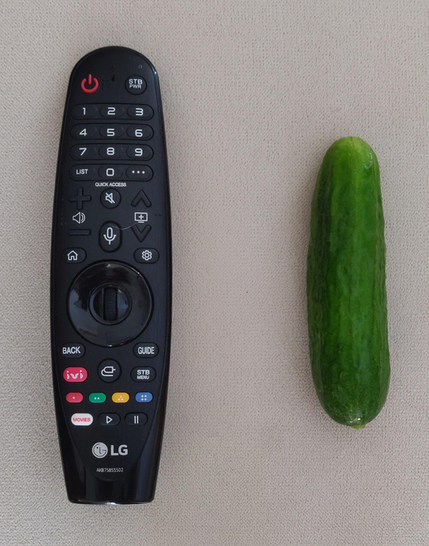 My wife asked me to buy medium sized cucumbers This is what I bought she said its small TV remote for scale
