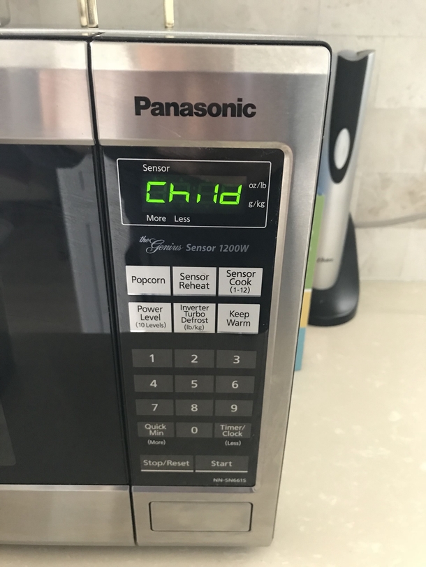 My wife casually mentioned that she forgot to take birth control this weekend then we woke up to this on our microwave this morning