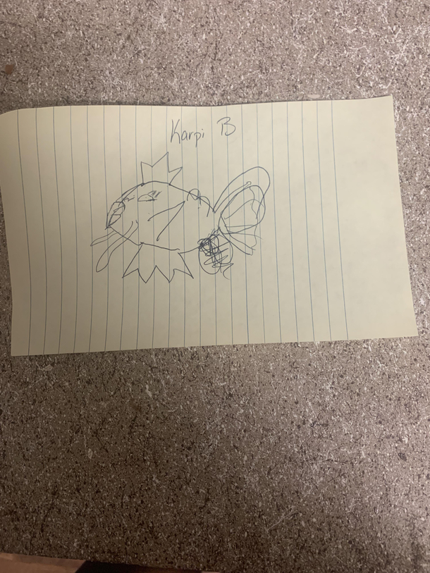 My wife got drunk and got inspired struck to draw Cardi B as a Magikarp Say hello to Karpi