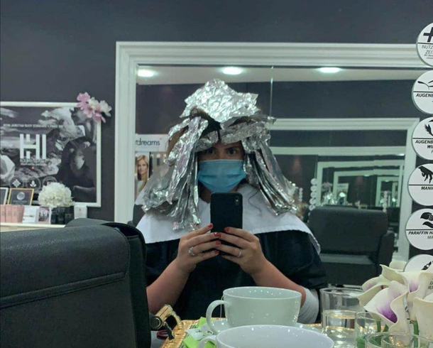 My wife is getting her hair done I told her to watch out for turtles so they dont mistake her for Shredder
