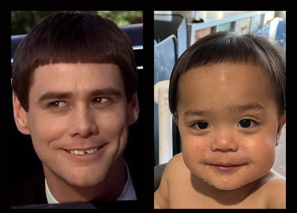 My wife Jim Careyd my son
