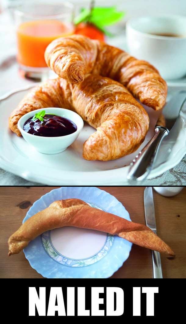 My wife made croissants for breakfast Nailed it 
