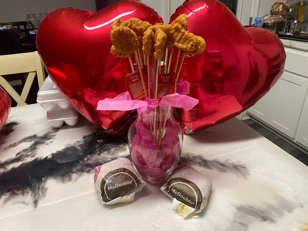 My wife made me this beautiful arrangement for Valentines day 