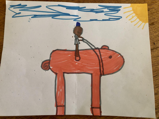 My Wife Riding Pig-by one of her preschool students