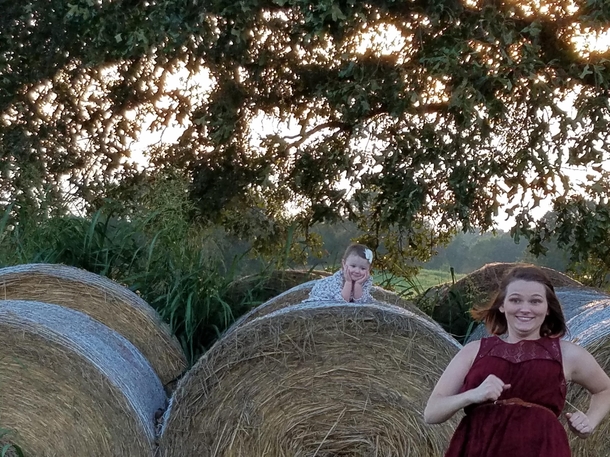 My wife running out of baby picture