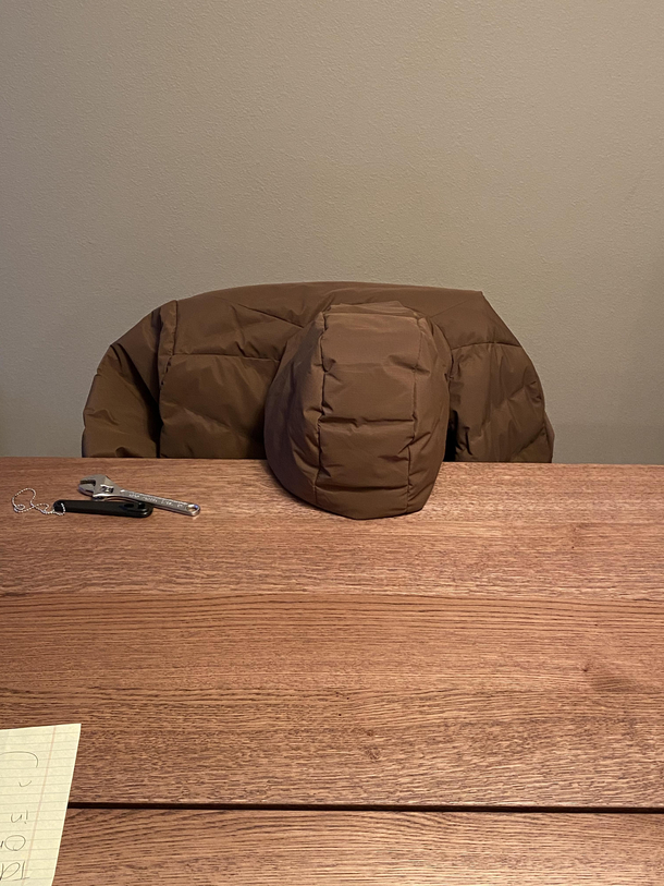 My wife sent me this picture while I was at work to tell me my jacket was depressed