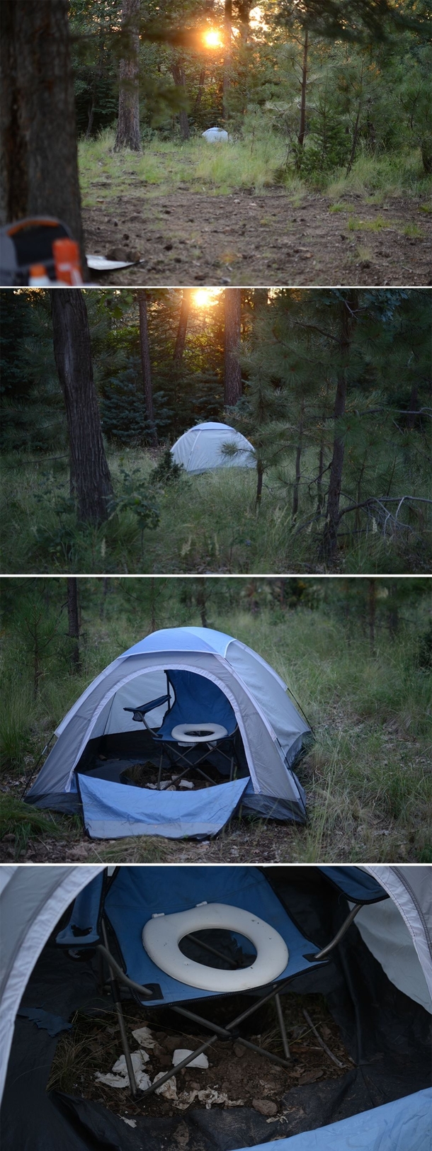 My wife was freaking out that the nearest campers from us didnt light a fire all weekenduse any light Then our dog found a large bone so we went investigate