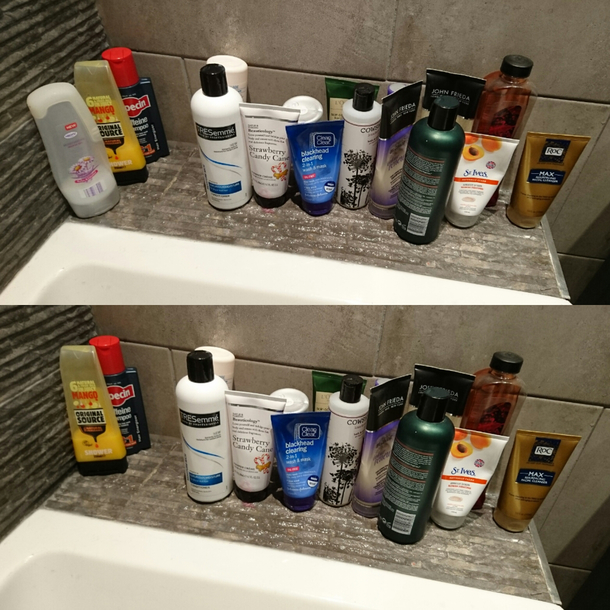 My wife was mad at me because I opened a new bottle of shower gel before finishing the last one I was using Ive put it back in the cupboard and now shes OK with me again